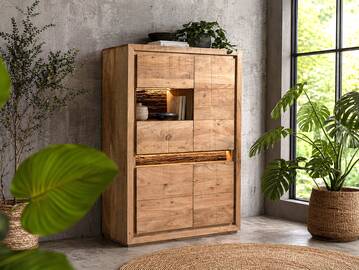 BATTURO Highboard II, Material Massivholz, Akazie lackiert 