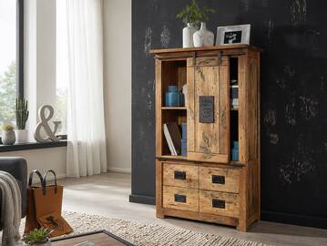 BRISTOL Highboard I, Material Massivholz, Mango rustikal