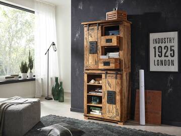 BRISTOL Highboard III, Material Massivholz, Mango rustikal
