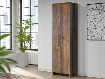 CASSIA Garderobenschrank, Material Dekorspanplatte, Old Wood Vintage Nachbildung/betonfarbig