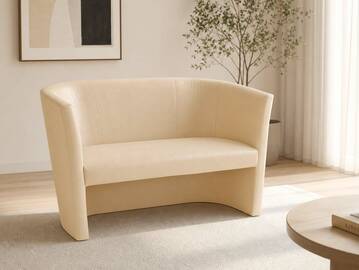 CHARLY DUO Cocktailsessel / Sessel, Material Kunstleder beige