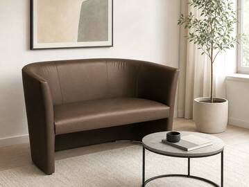 CHARLY DUO Cocktailsessel / Sessel, Material Kunstleder braun
