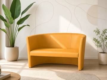 CHARLY DUO Cocktailsessel / Sessel, Material Kunstleder gelb