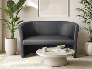 CHARLY DUO Cocktailsessel / Sessel, Material Kunstleder grau