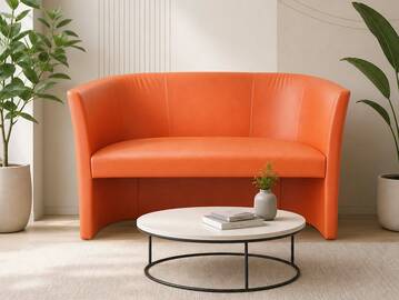 CHARLY DUO Cocktailsessel / Sessel, Material Kunstleder orange