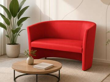 CHARLY DUO Cocktailsessel / Sessel, Material Kunstleder rot