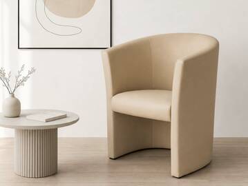 CHARLY Sessel / Cocktailsessel im Lederlook, Material Kunstleder beige