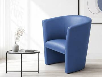 CHARLY Sessel / Cocktailsessel im Lederlook, Material Kunstleder blau
