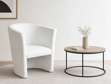 CHARLY Sessel / Cocktailsessel im Lederlook, Material Kunstleder weiss