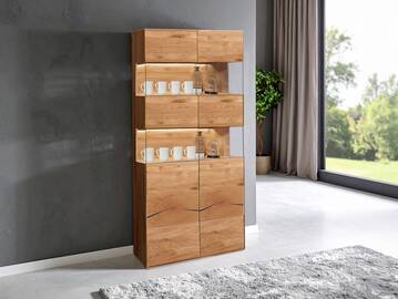 SARRAGOSSA Vitrine II, Material Massivholz, Wildeiche geölt