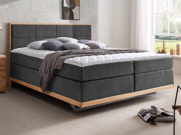 MELBOURNE Plus Boxspringbett, Härtegrad 3, dunkelgrau 