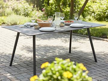 INTERNO Gartentisch 180x100, Material Aluminium, anthrazit/stone light