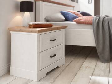 JENNA Nachtkommode, Material Spanplatte, Piniefarbig/Artisan Eiche Nachbildung