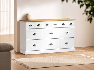 KUNO Sideboard, Material Massivholz, Kiefer Kiefer weiss