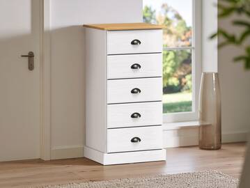 KUNO Kommode, Material Massivholz, Kiefer Kiefer weiss