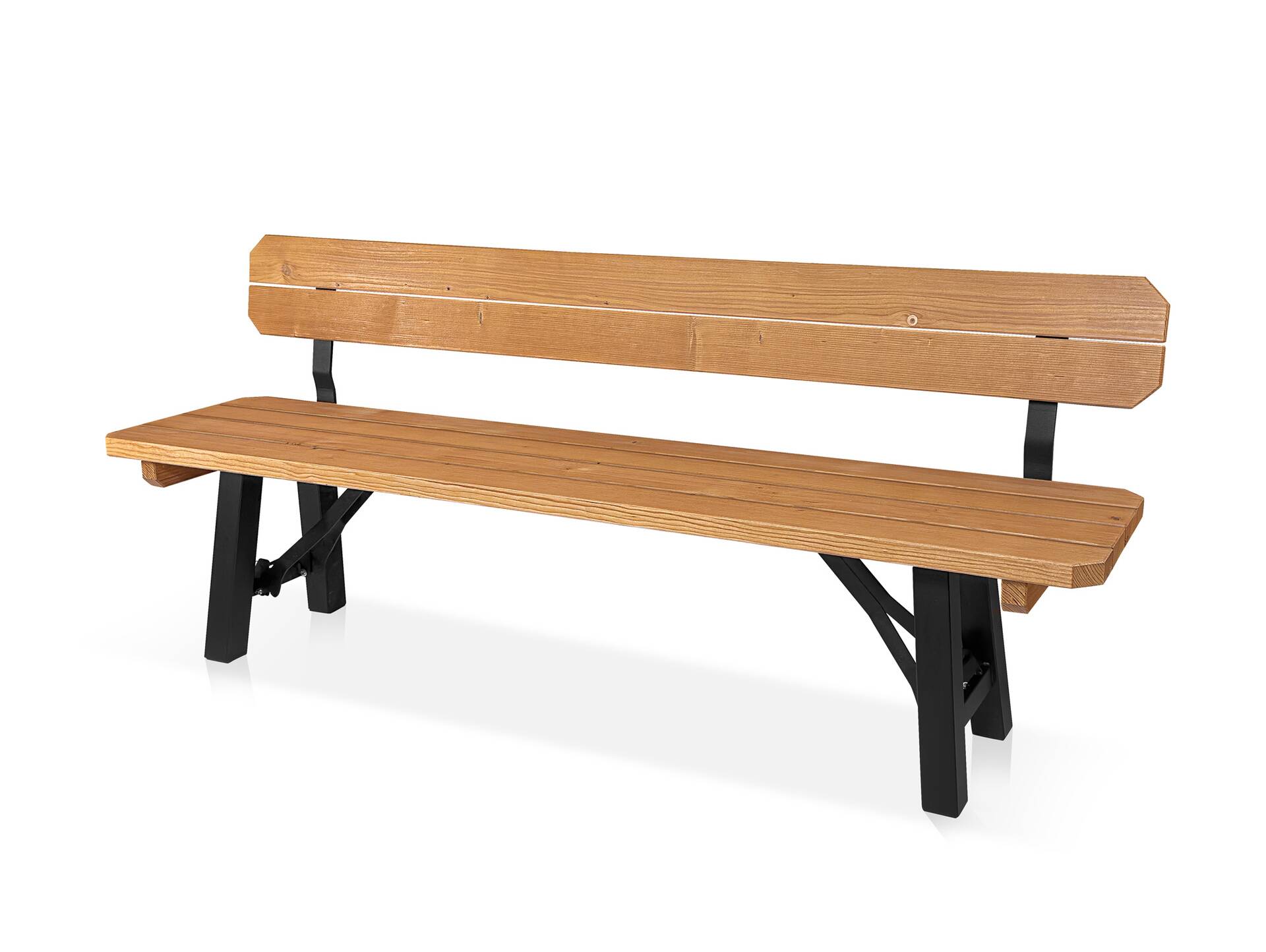 Ammersee Gartengarnitur - klappbar, rustikale Altholzoptik, Material Massivholz/Metall, Thermo-Fichte 220 x 60 cm | Außenbereich | mit Rückenlehne
