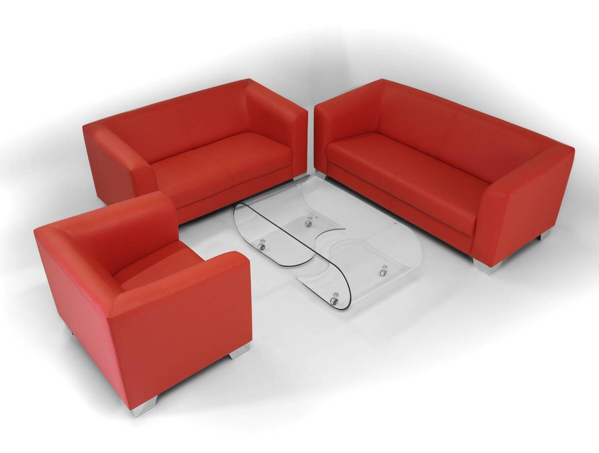 CHICAGO 3-Sitzer Sofa, Material Kunstleder rot