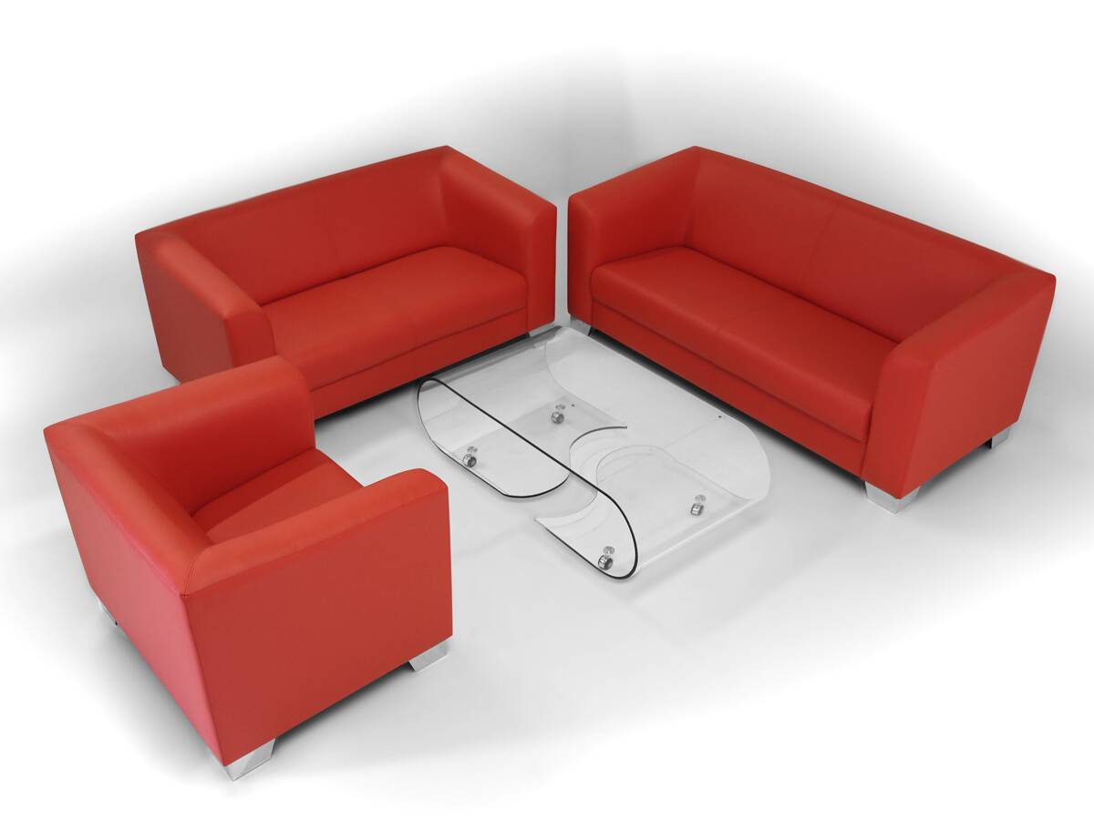 CHICAGO 2-Sitzer Sofa, Material Kunstleder rot