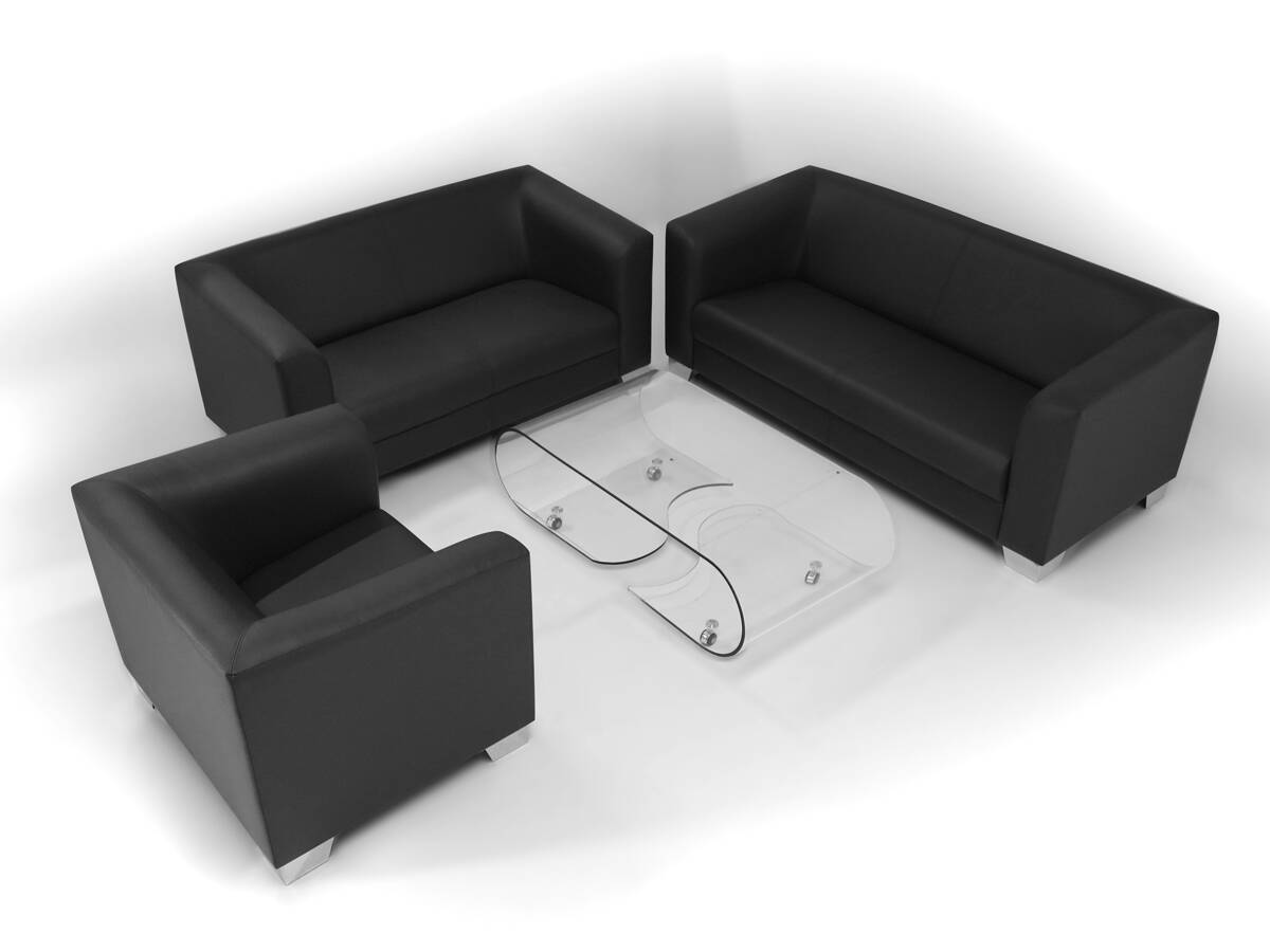 CHICAGO 3-Sitzer Sofa, Material Kunstleder schwarz