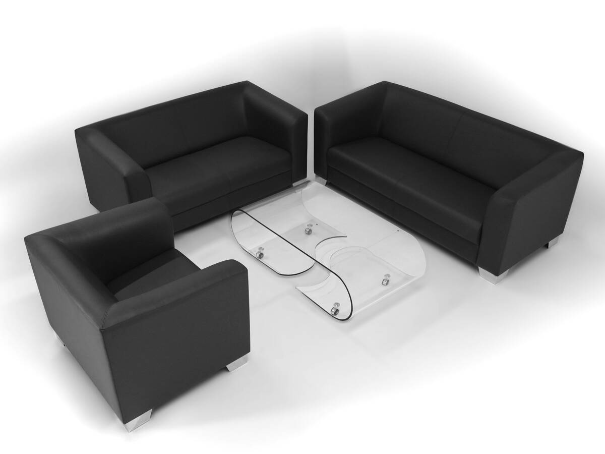 CHICAGO 2-Sitzer Sofa, Material Kunstleder schwarz