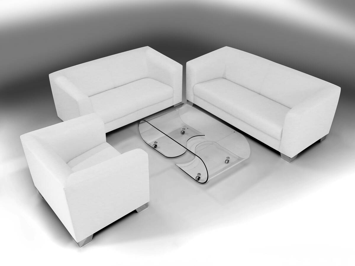 CHICAGO 3-Sitzer Sofa, Material Kunstleder weiss