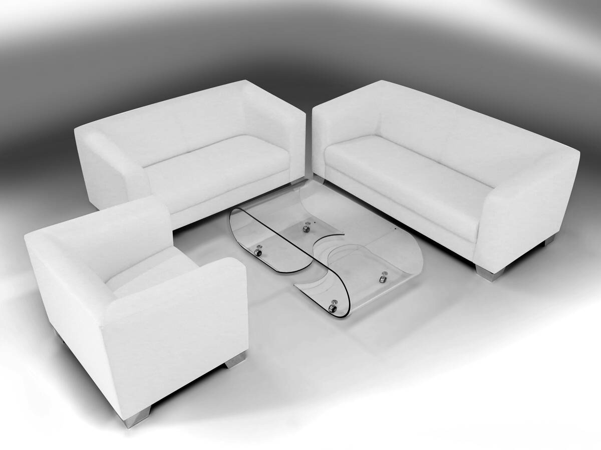 CHICAGO 2-Sitzer Sofa, Material Kunstleder weiss
