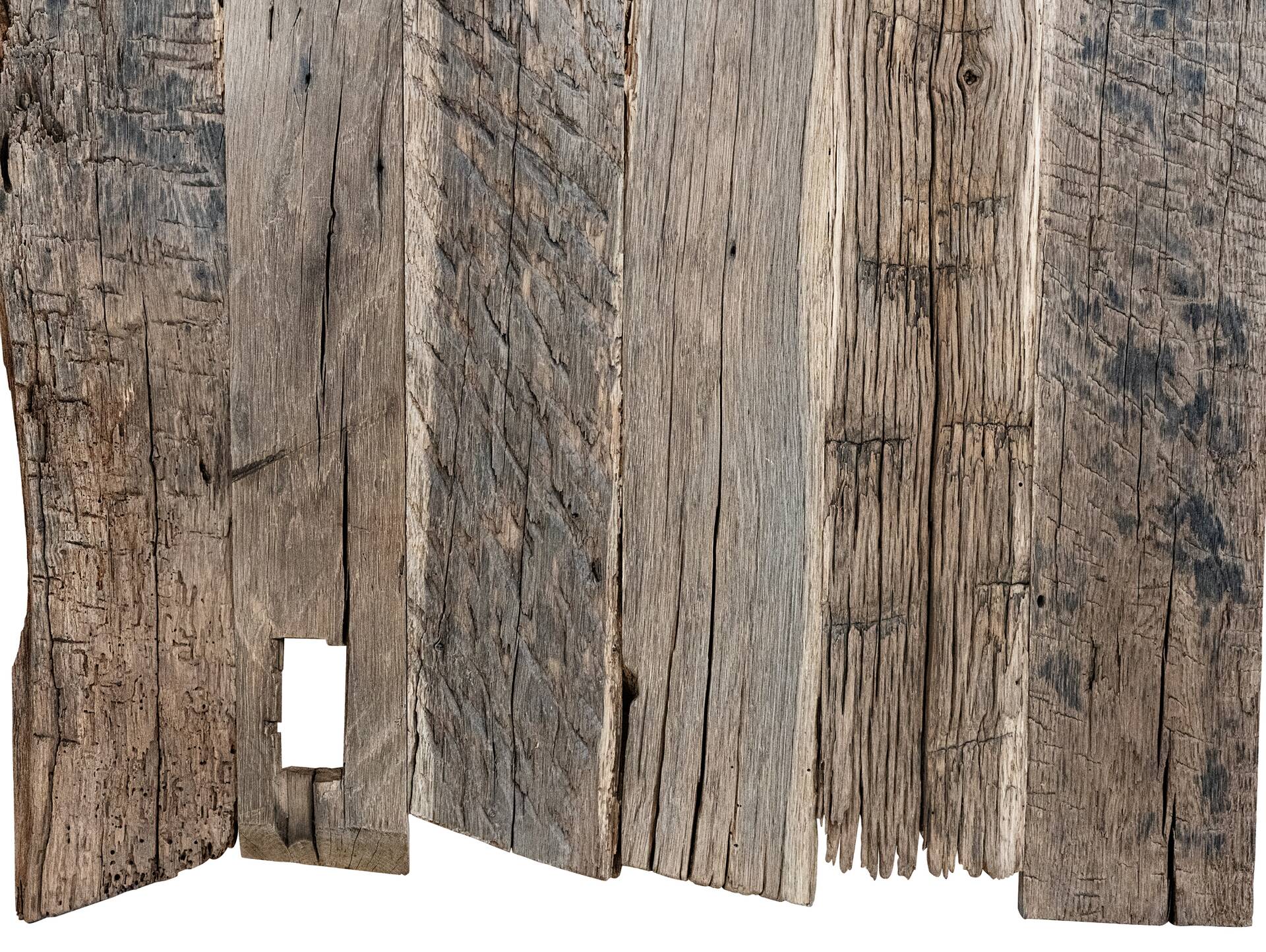 1 Paket Eiche-Altholz Bretter ungekappt, Material Massivholz 150-200 cm