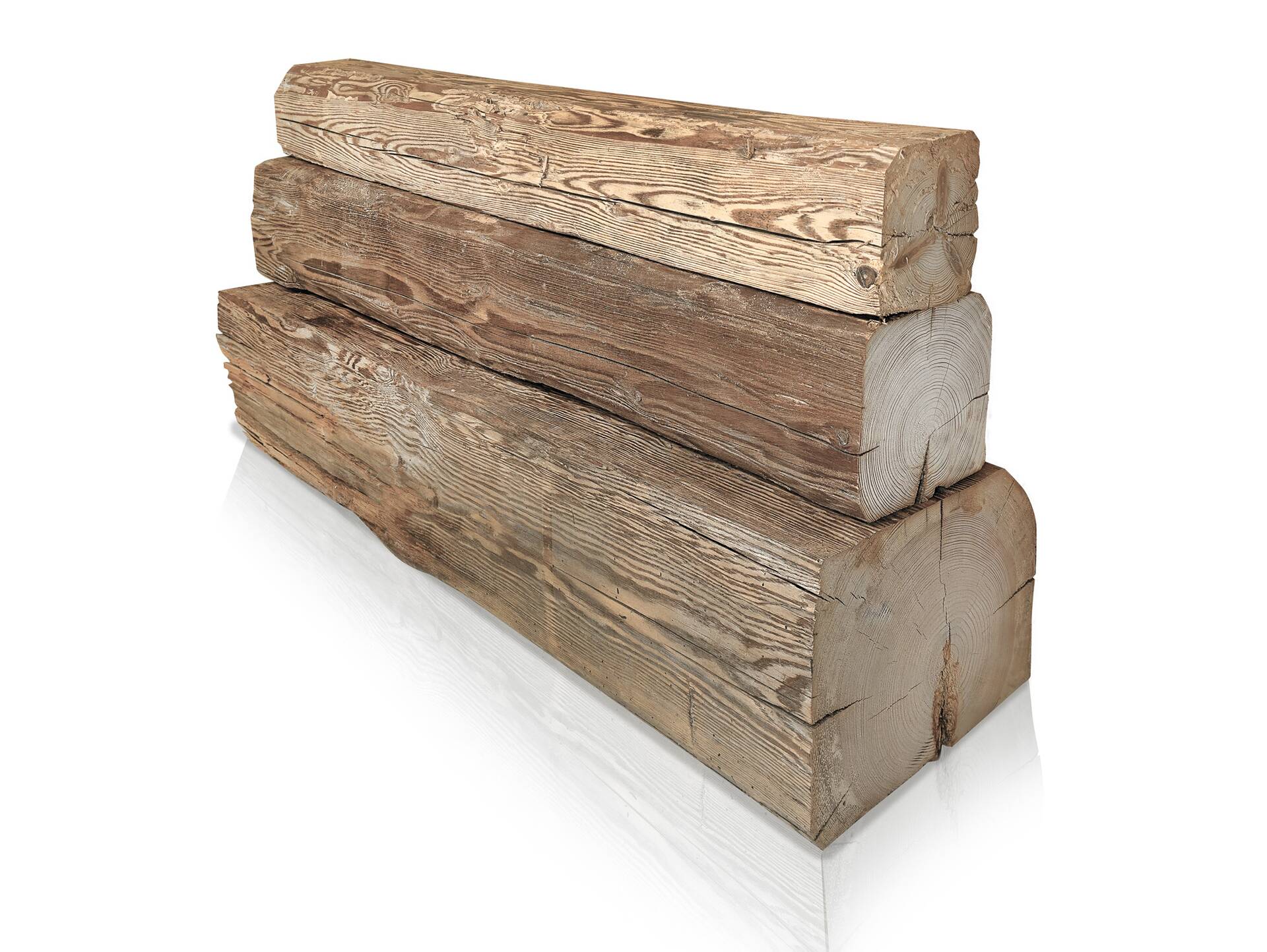 Fichte-Altholzbalken, rustikale Strukturoberfläche, Material Massivholz 11 - 15 cm | 50 cm