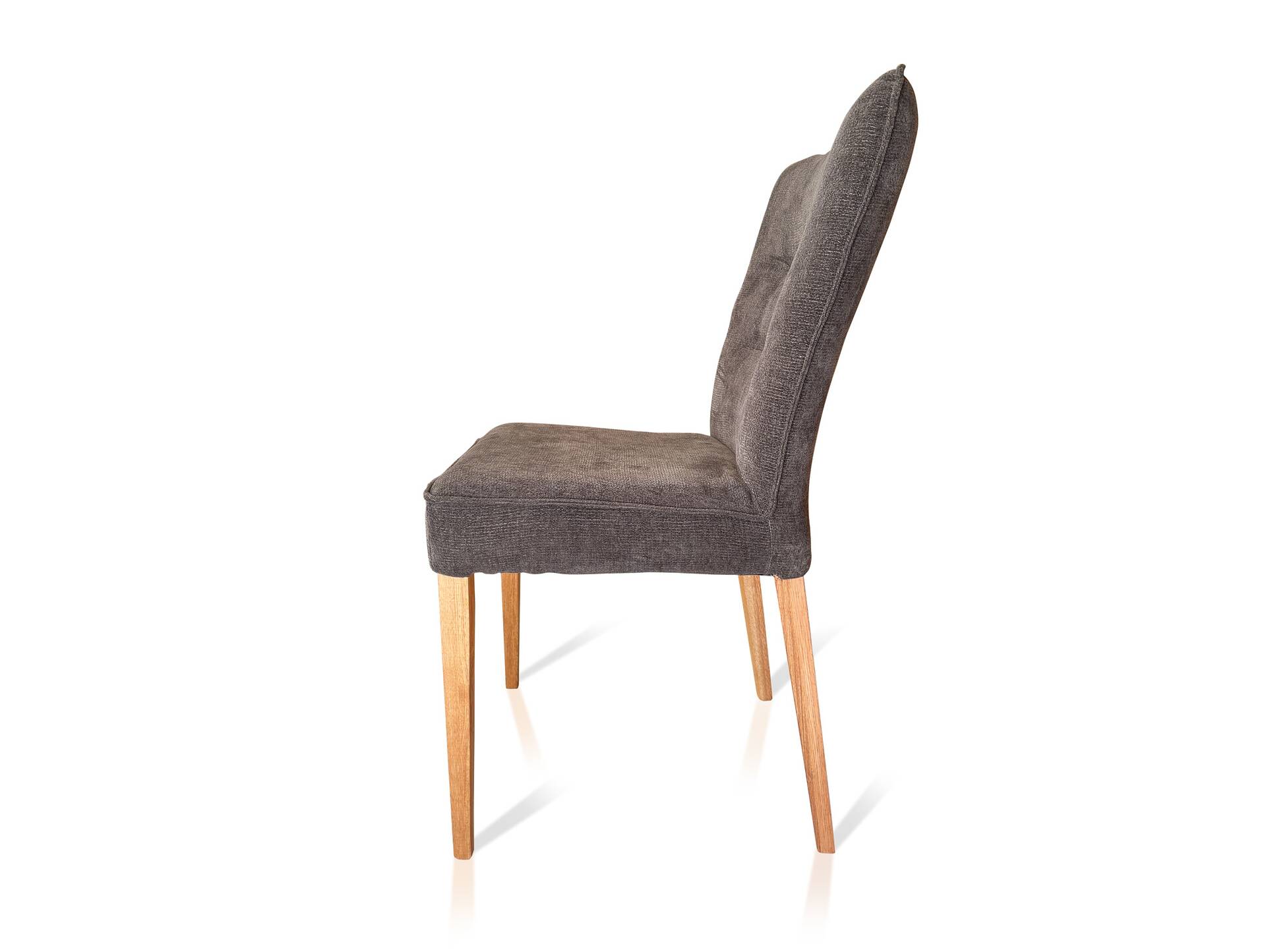 AMERA Polsterstuhl, Material Massivholz/Bezug Stoff Braun