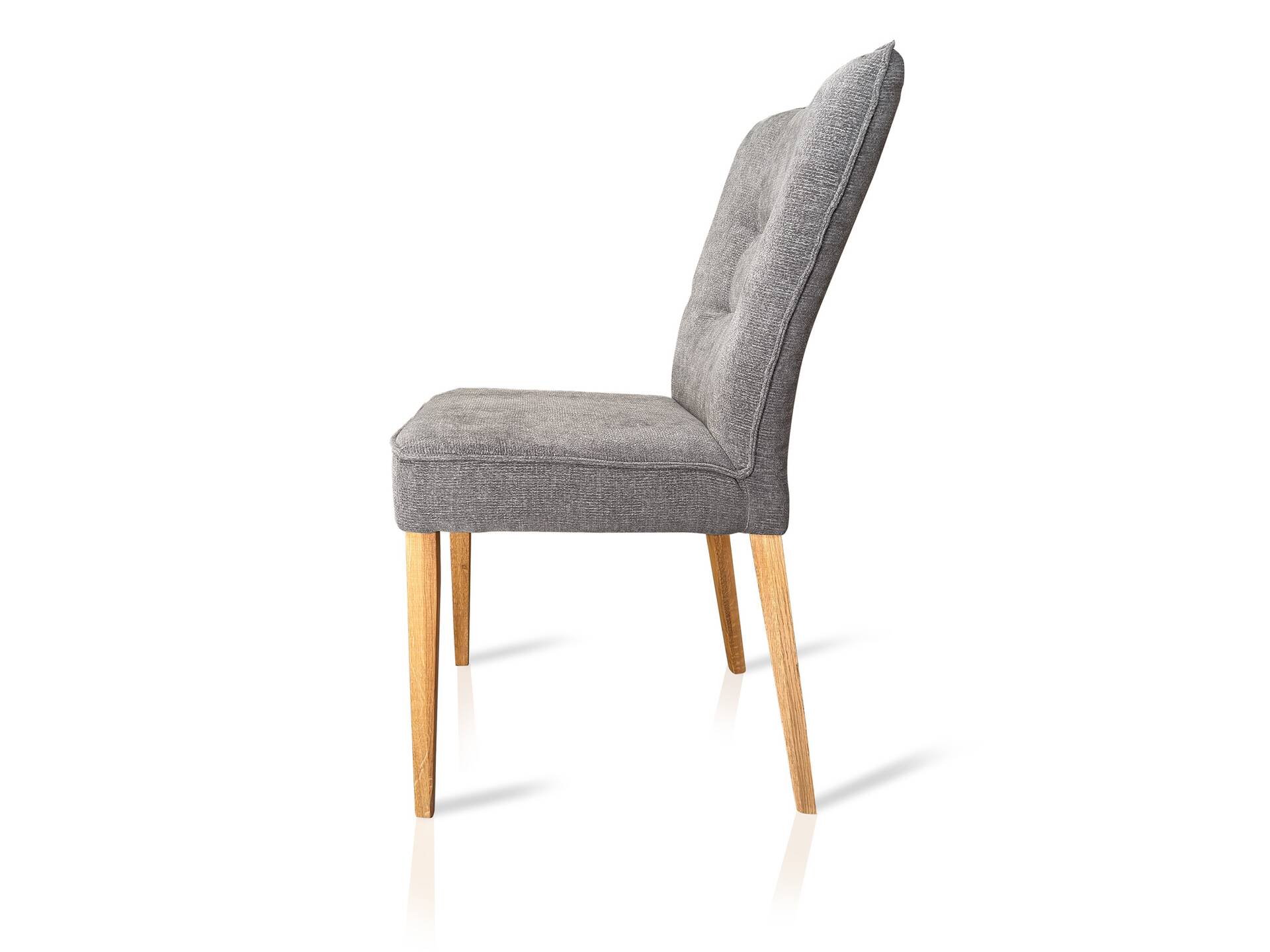 AMERA Polsterstuhl, Material Massivholz/Bezug Stoff Grau