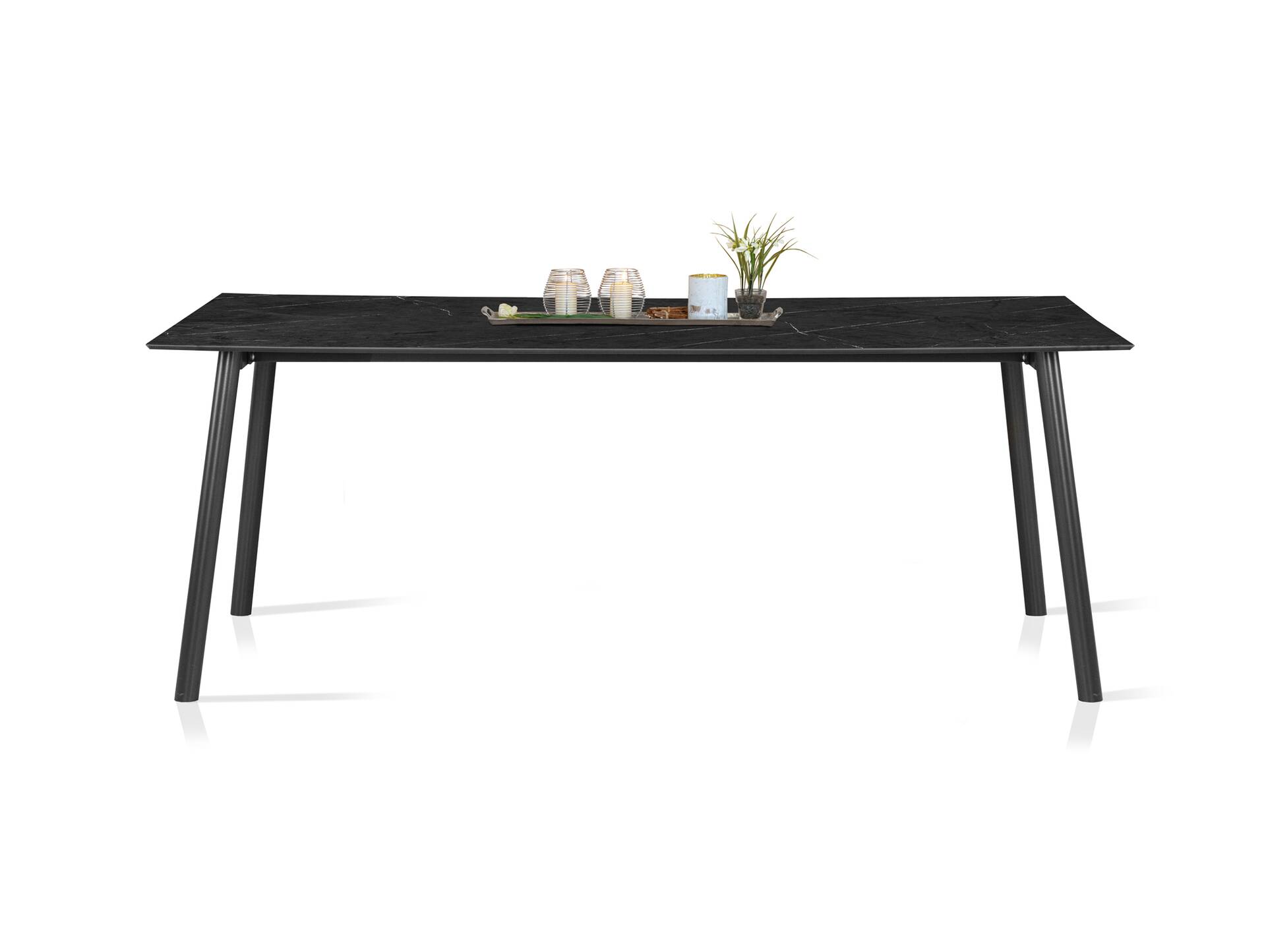 Alpstein Esstisch / Gartentisch, Material HPL/Aluminium 140 cm | 80 cm | Dunkelgrau