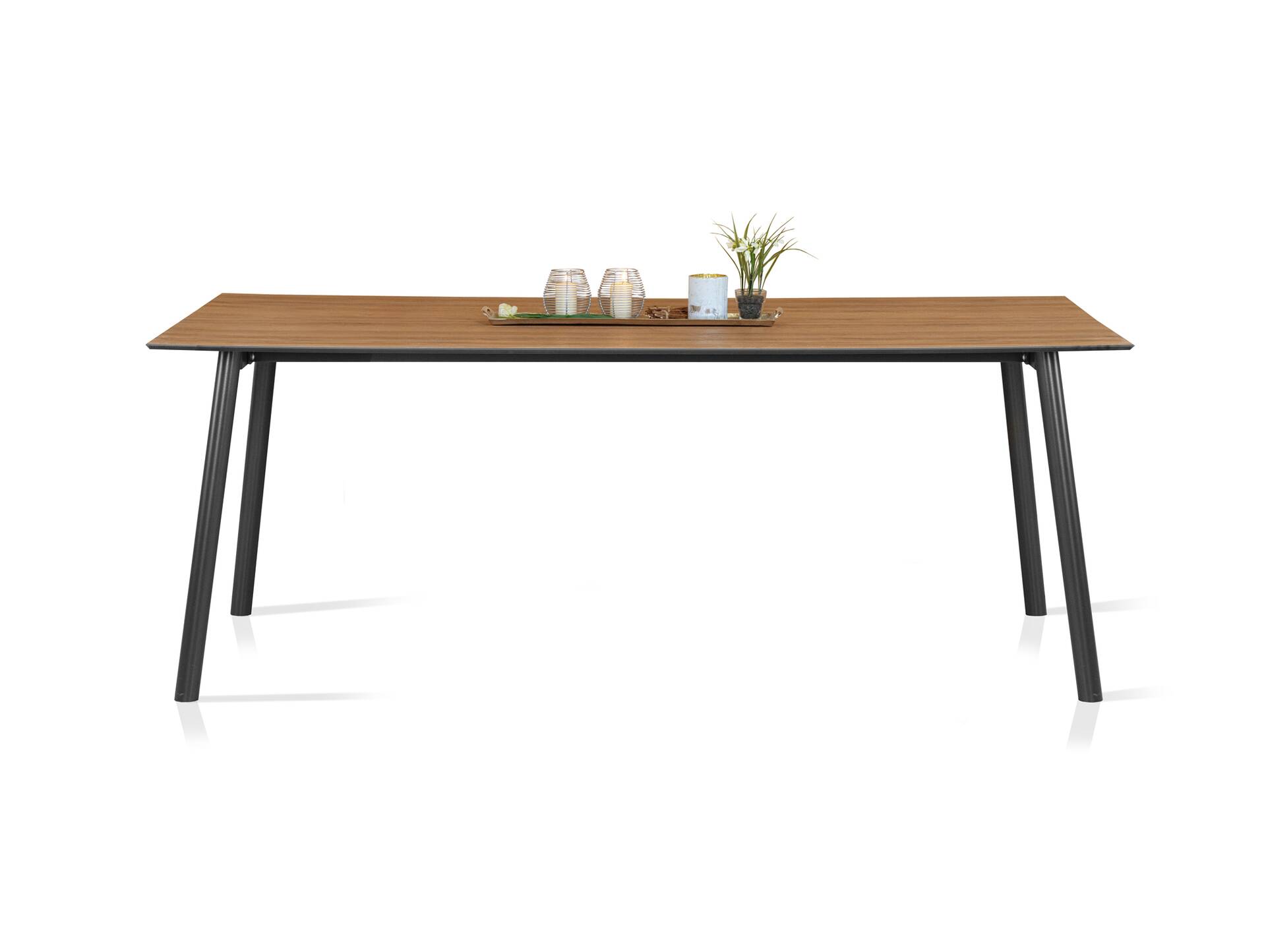 Alpstein Esstisch / Gartentisch, Material HPL/Aluminium 140 cm | 80 cm | Eichefarbig