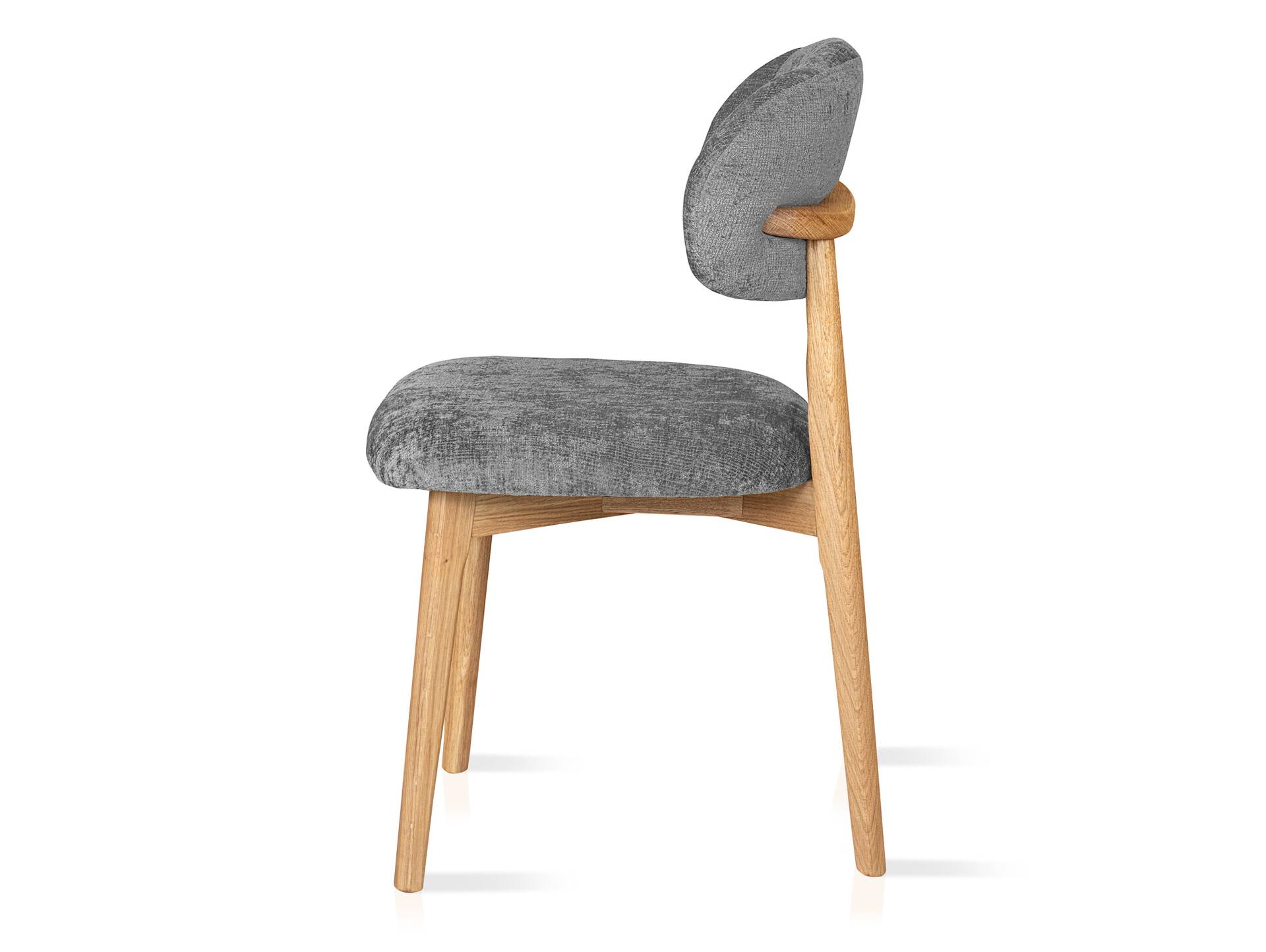 NELLI Polsterstuhl, Material Massivholz / Stoff Grau