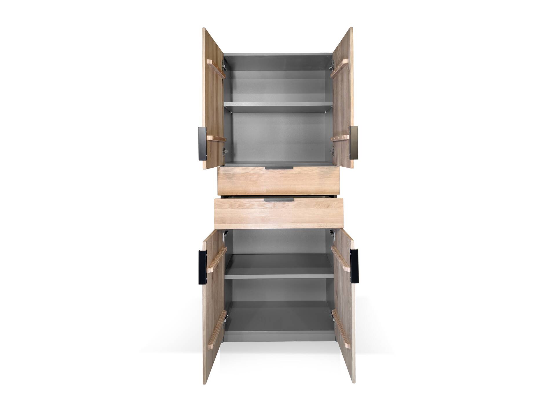 OFFICE OAK Aktenschrank IX, Material teilmassiv, Eiche/graphitfarbig 