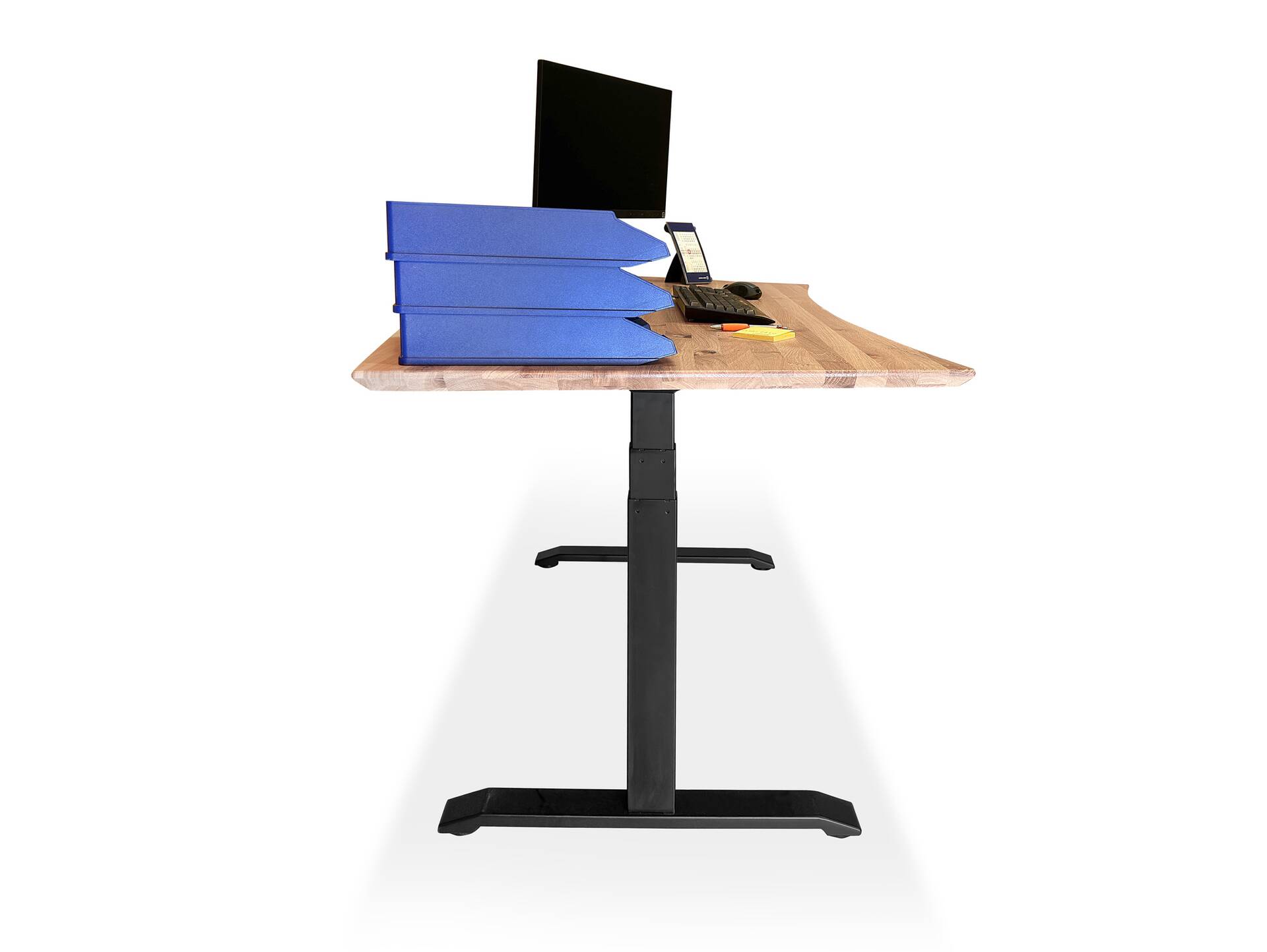 OFFICE OAK elektrisch höhenverstellbarer Schreibtisch 180x80 cm, Material Massivholz, Eiche geölt 