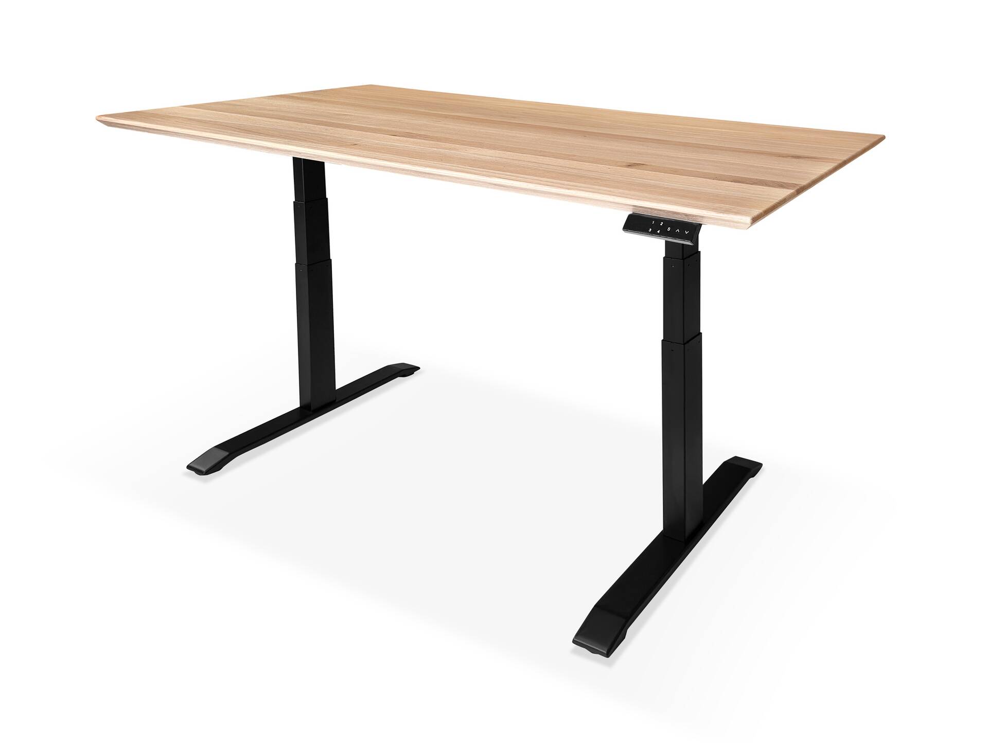 OFFICE OAK elektrisch höhenverstellbarer Schreibtisch 160x80 cm, Material Massivholz, Eiche geölt 