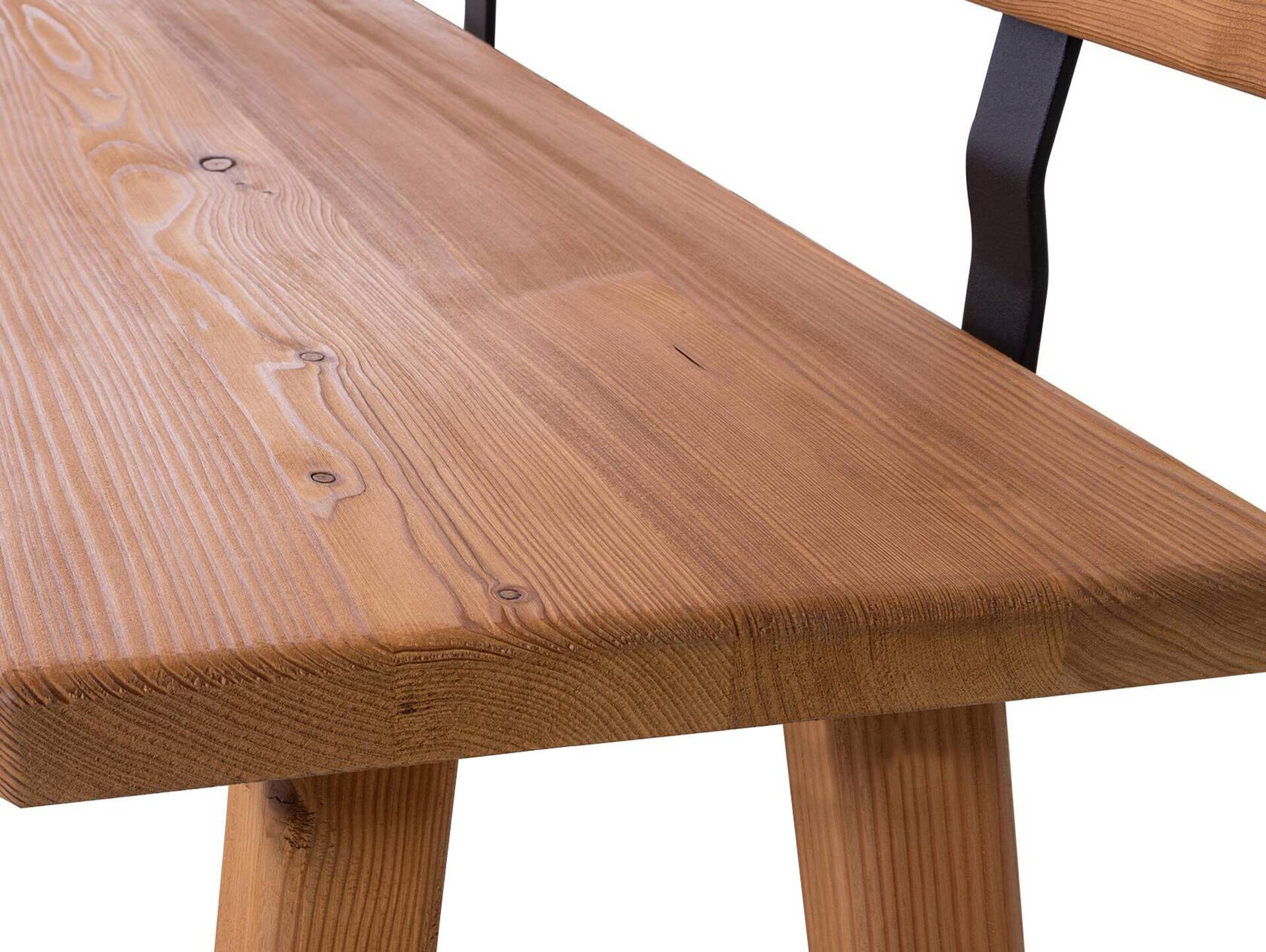 STARNBERG Sitzbank mit Rücken, Material Massivholz, Lärche gedämpft 160 cm | lackiert