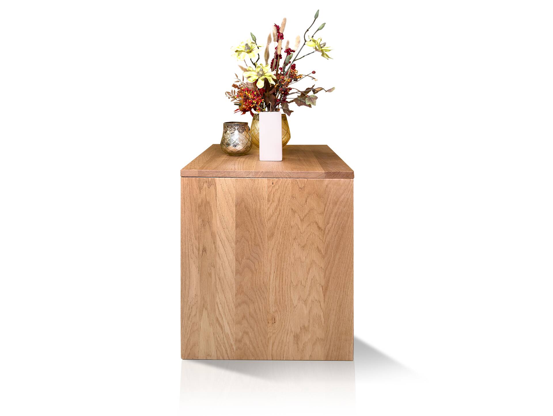UMERO Couchtisch, Material Massivholz/Metall, Eiche geölt/schwarz 
