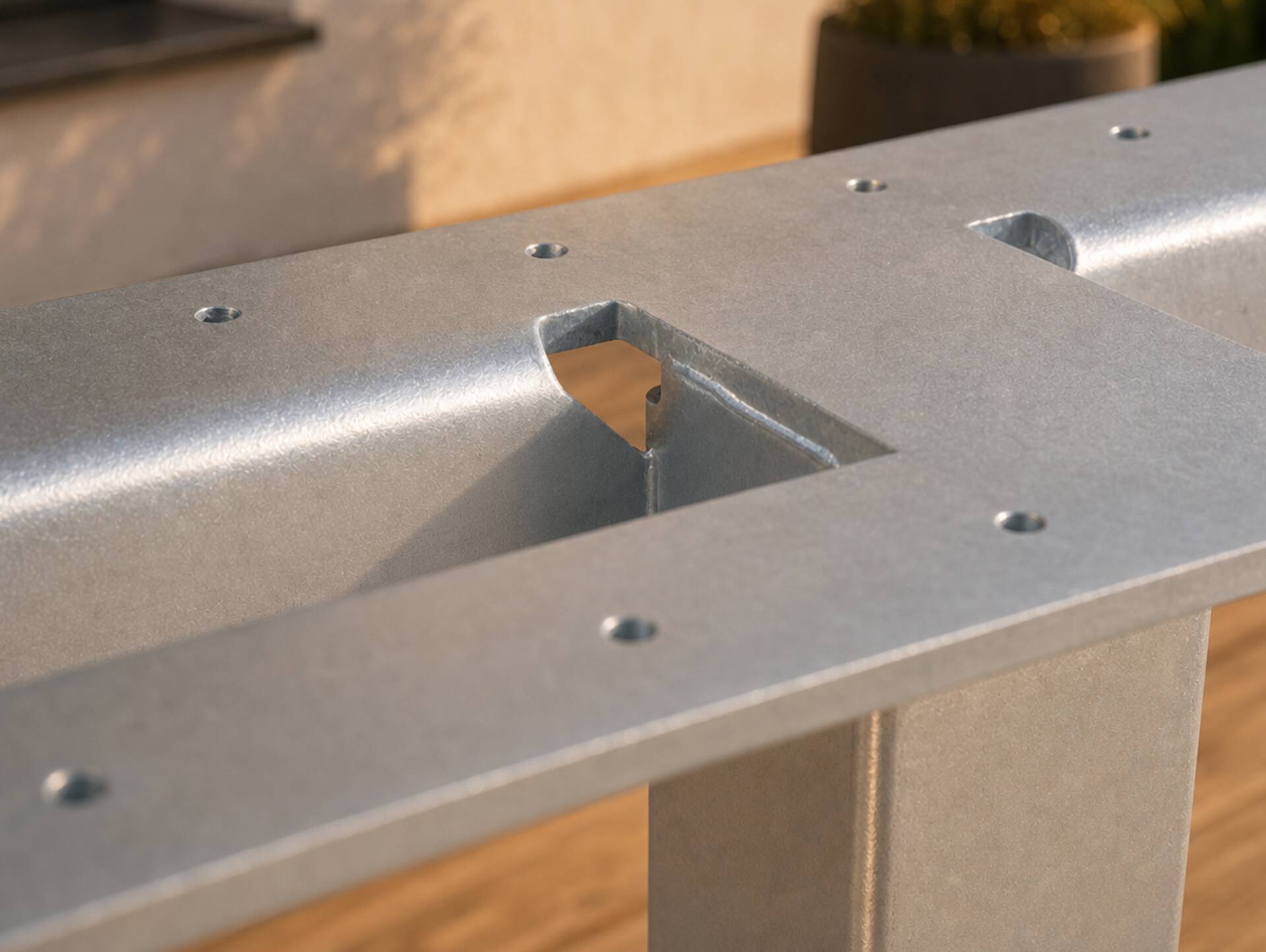 2er Set Gartenbank-Gestelle T, Material Stahl verzinkt, schraubbar 