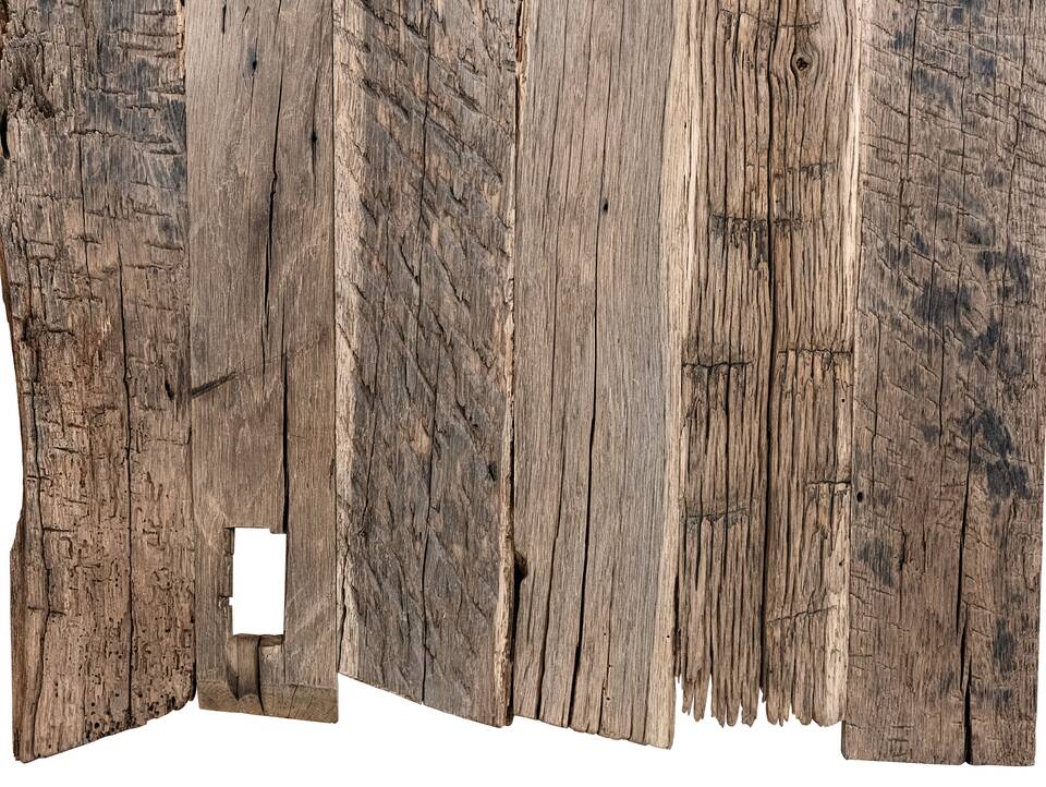 1 Paket Eiche-Altholz Bretter ungekappt, Material Massivholz 150-200 cm