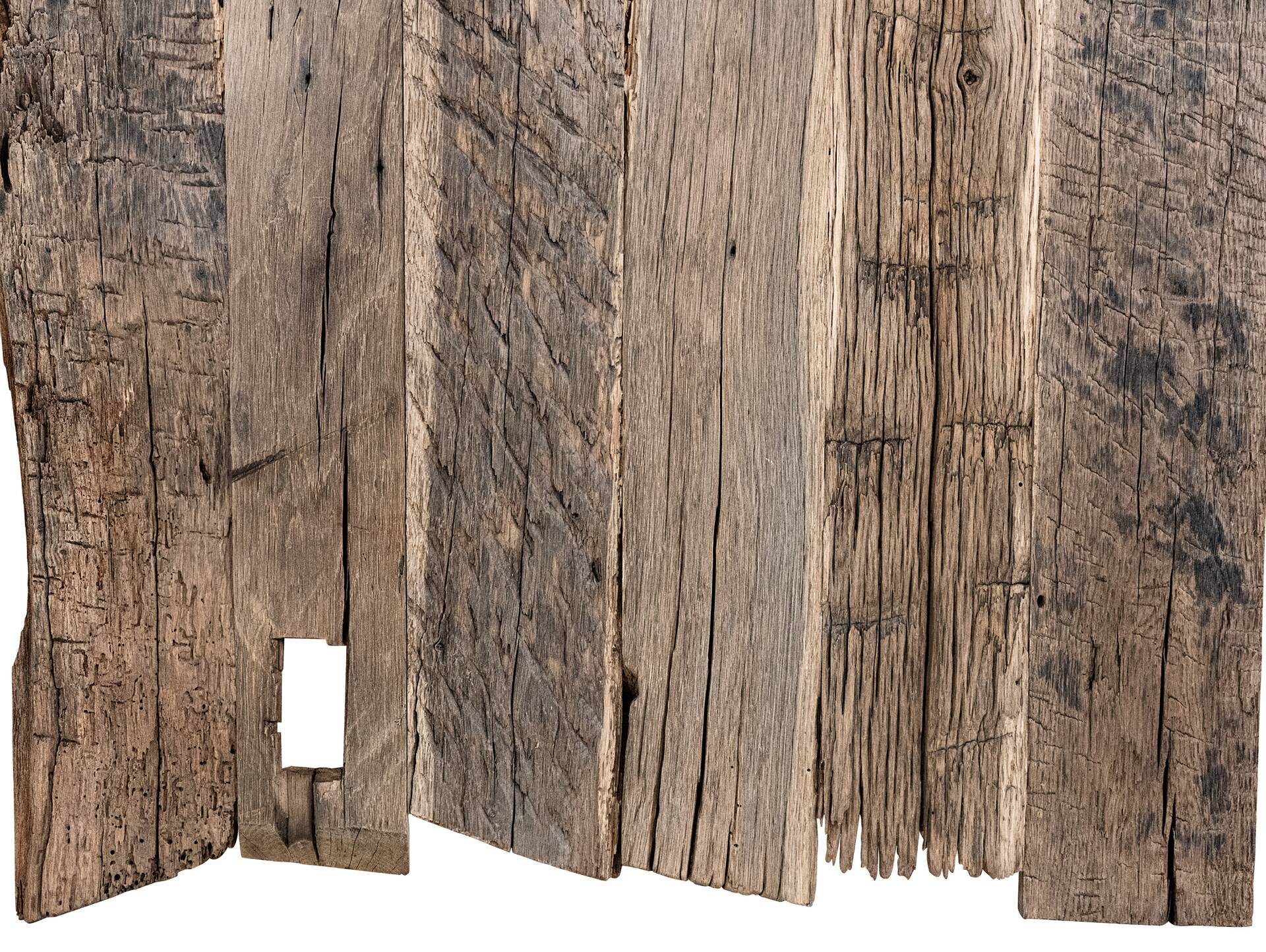 1 Paket Eiche-Altholz Bretter ungekappt, Material Massivholz 150-200 cm