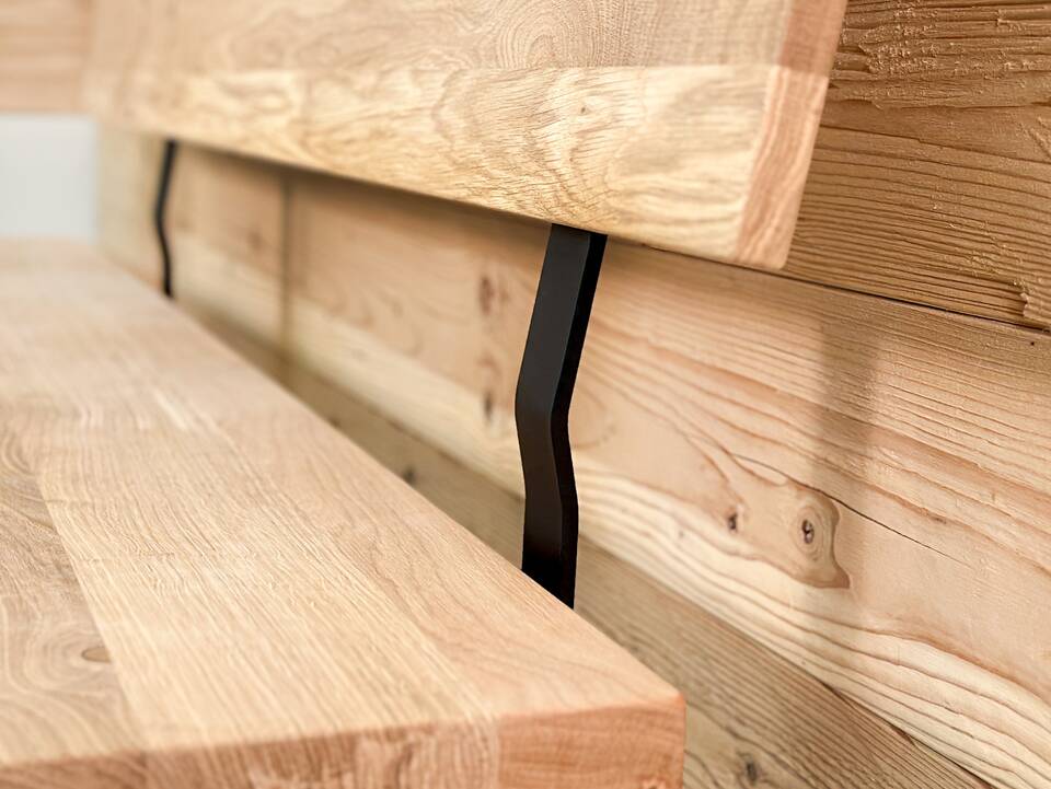 TOSCANA Maßeckbank / Eckbank / Massivholzeckbank, Material Massivholz 