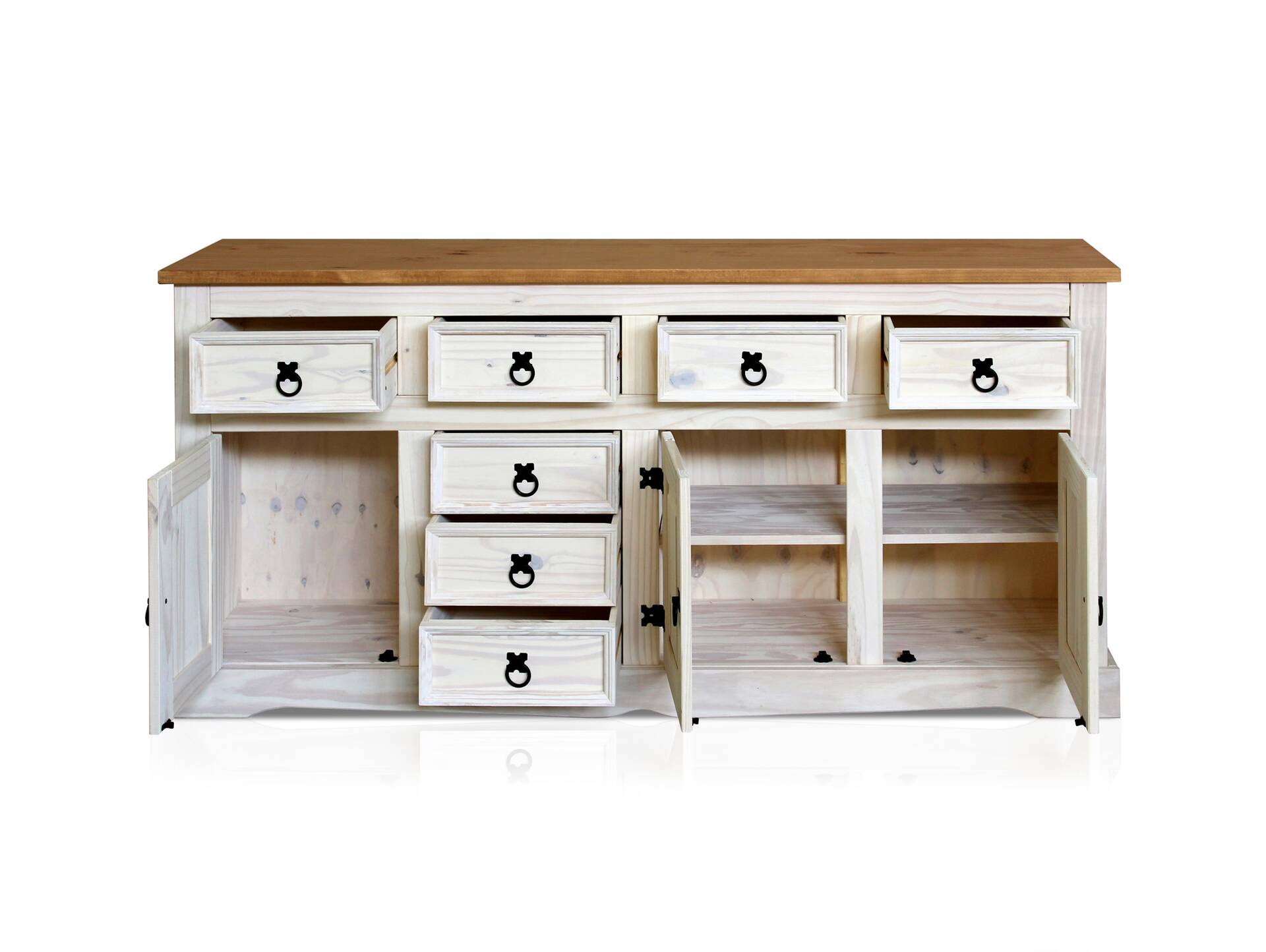 CORTON Sideboard II, Material Massivholz, Kiefer gewachst Honigfarbig