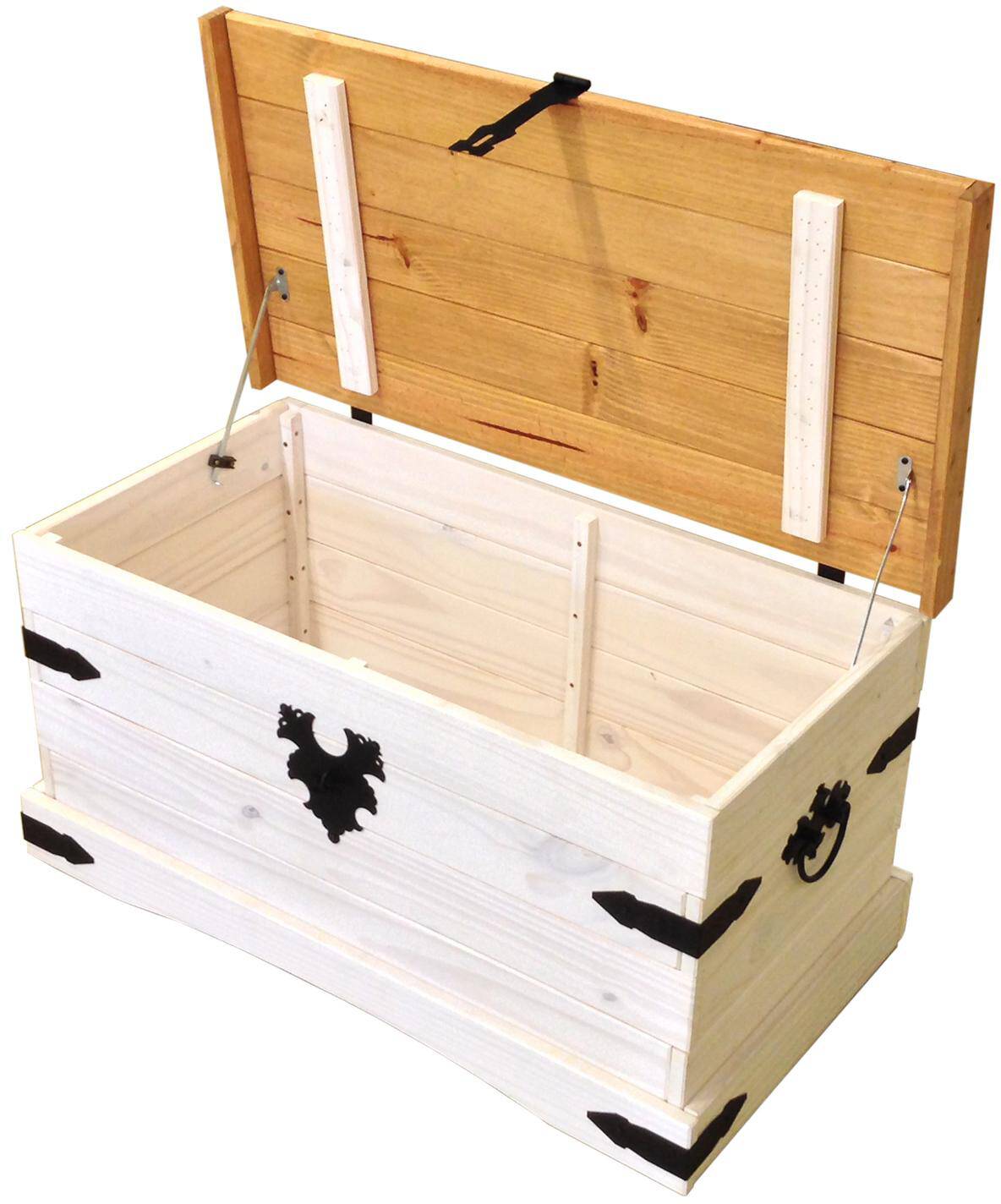 CORTON Truhe, Material Massivholz Kiefer gewachst Honigfarbig