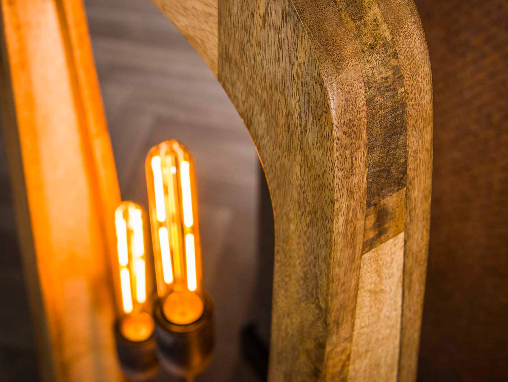 JURIA Stehlampe, 3-flammig, Material Massivholz, Mango 
