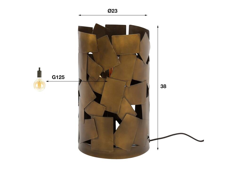 MALEA Tischlampe, 1-flammig, Material Metall, Bronzefarbig 