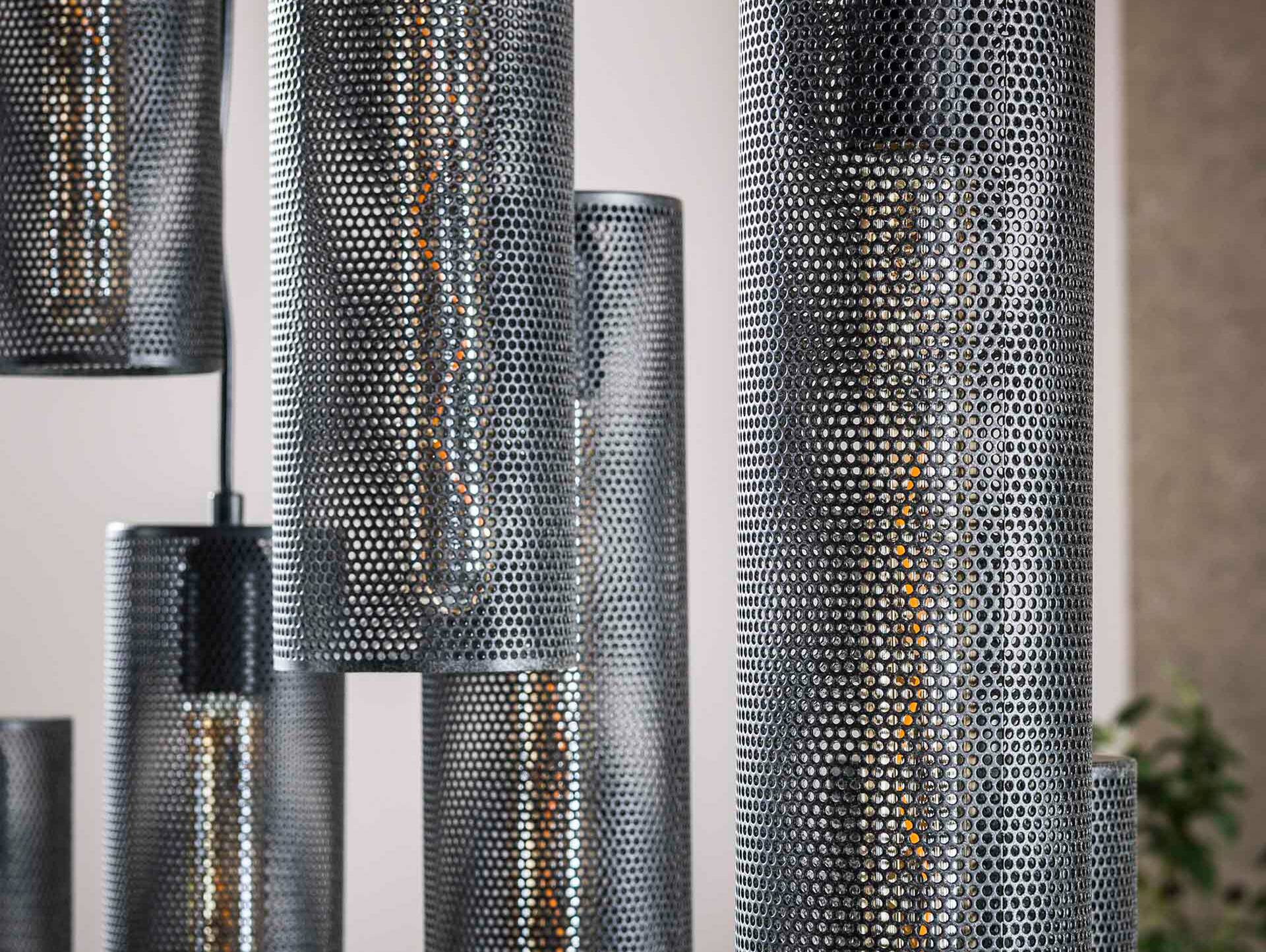 NOVALLE Hängelampe, 9-flammig, Material Metall, schwarz 