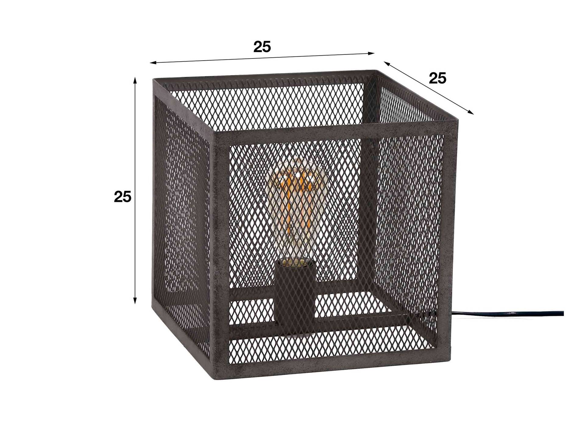 LARRY I Tischlampe, Metallkubus 