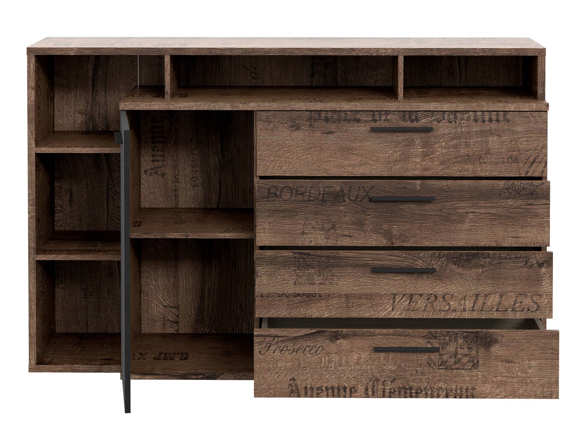 JESOLO Sideboard, Material Dekorspanplatte, schlammeichefarbig 