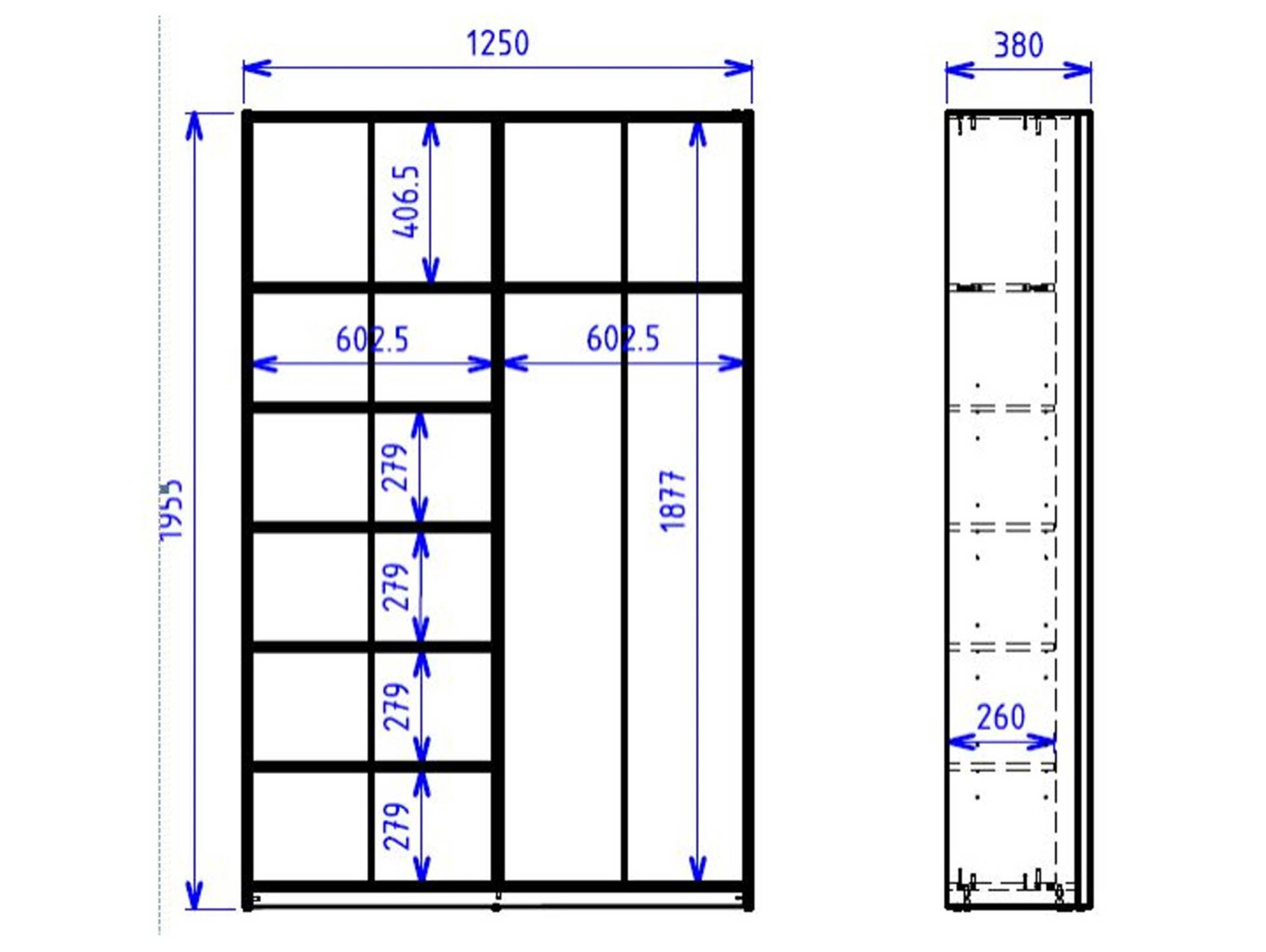 ARIC Kleiderschrank, Material Dekorspanplatte eiche sonomafarbig / weiss